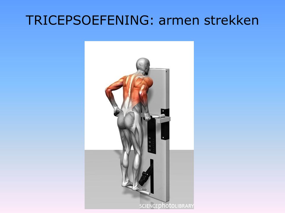 TRICEPSOEFENING: armen strekken