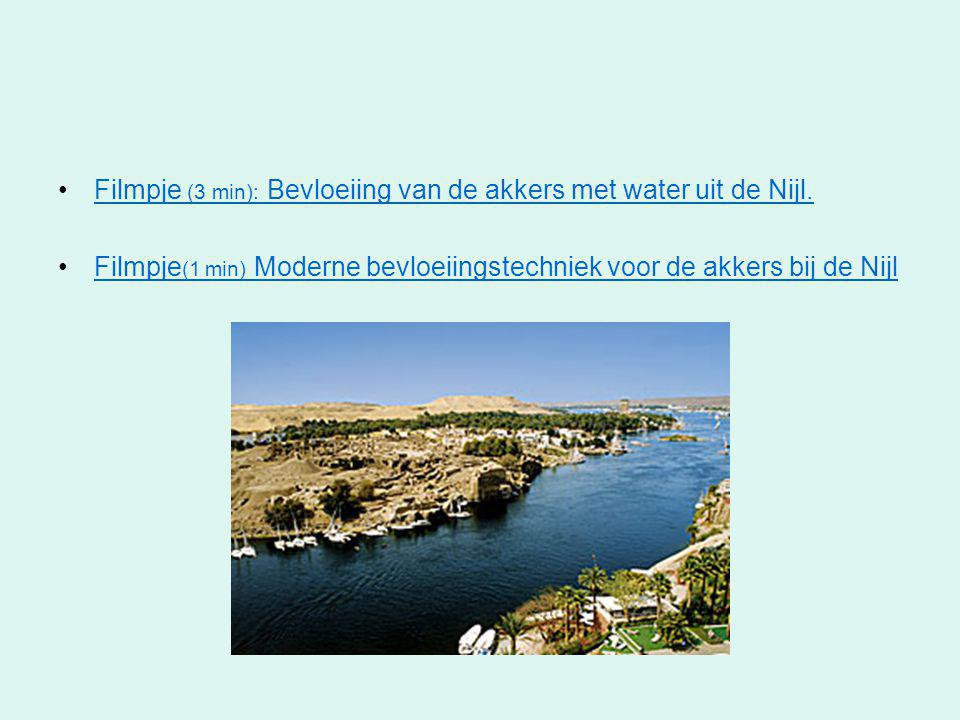 Filmpje (3 min): Bevloeiing van de akkers met water uit de Nijl.