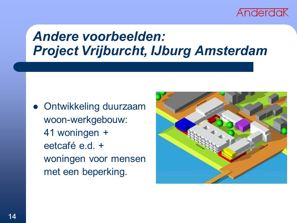 Andere voorbeelden: Project Vrijburcht, IJburg Amsterdam