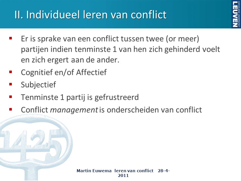 II. Individueel leren van conflict