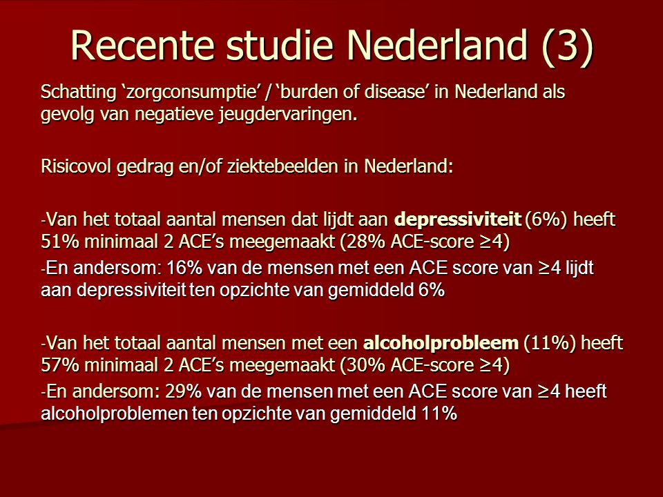 Recente studie Nederland (3)
