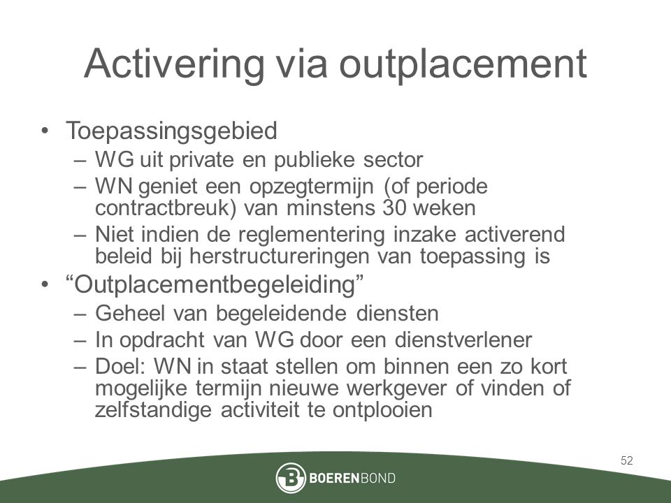 Activering via outplacement