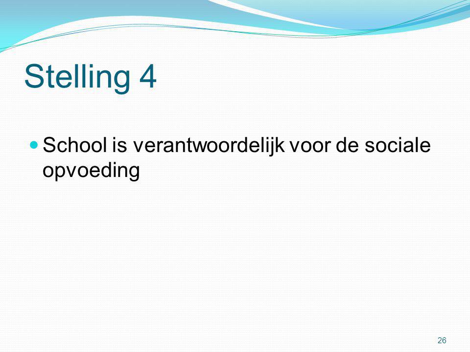Stelling 4 School is verantwoordelijk voor de sociale opvoeding