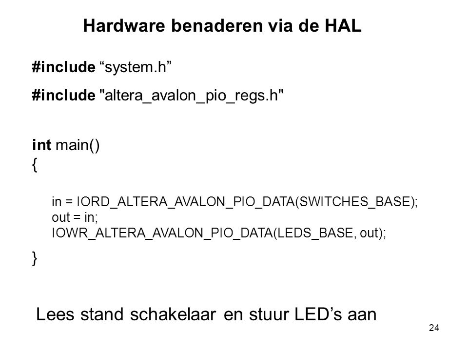 Hardware benaderen via de HAL