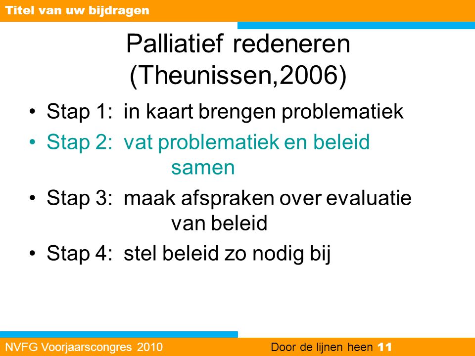 Palliatief redeneren (Theunissen,2006)