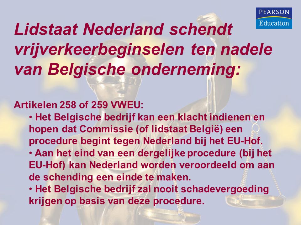 Lidstaat Nederland schendt vrijverkeerbeginselen ten nadele van Belgische onderneming: