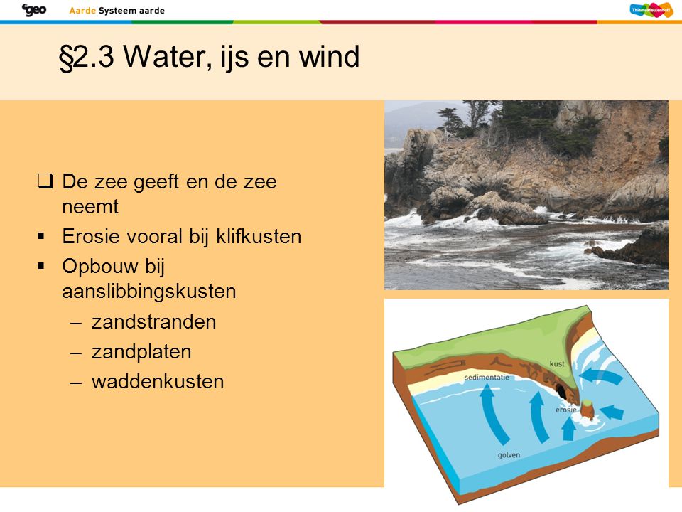 §2.3 Water, ijs en wind De zee geeft en de zee neemt