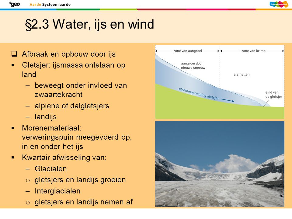 §2.3 Water, ijs en wind Afbraak en opbouw door ijs