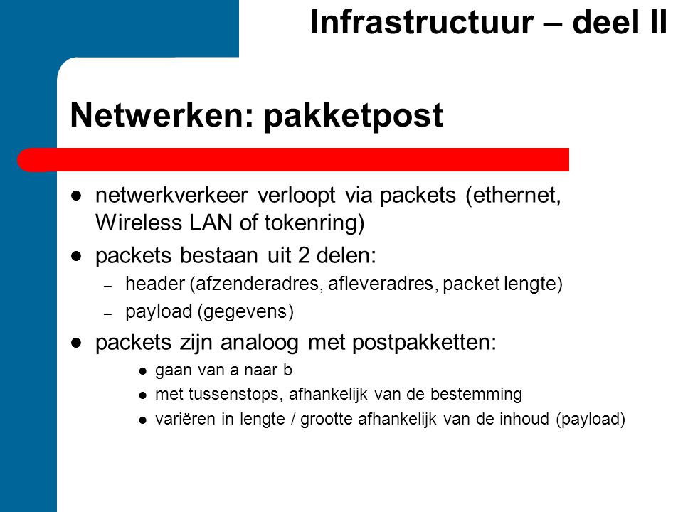 Netwerken: pakketpost