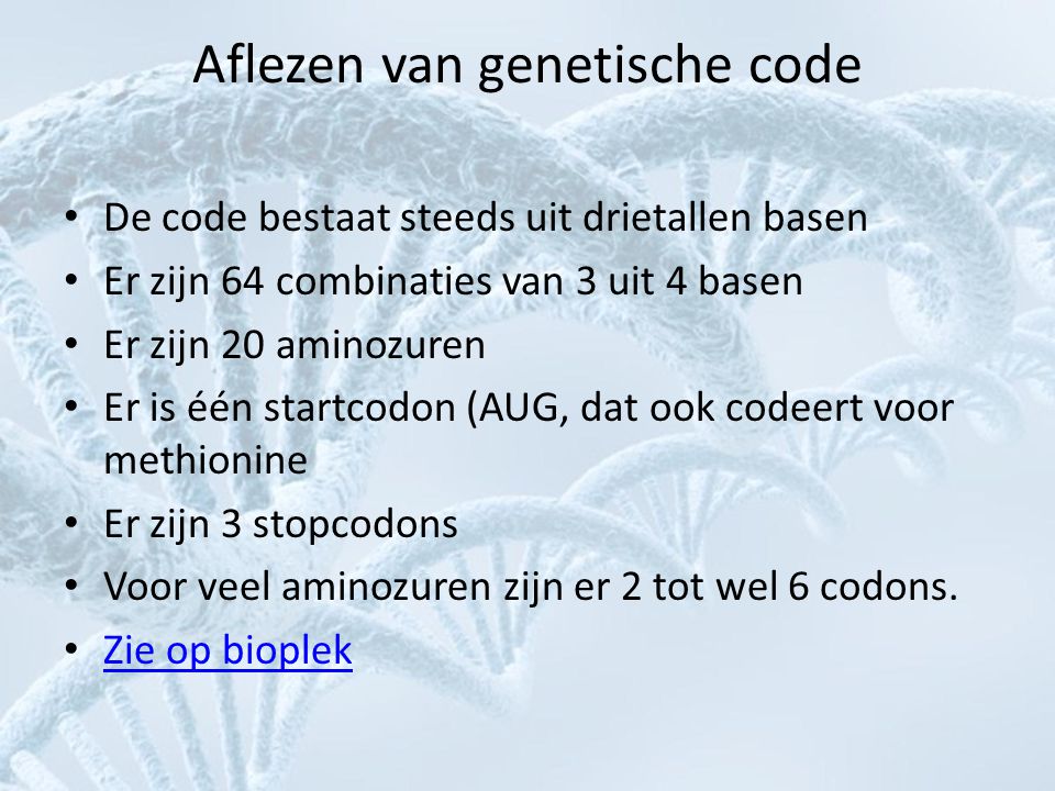 Aflezen van genetische code