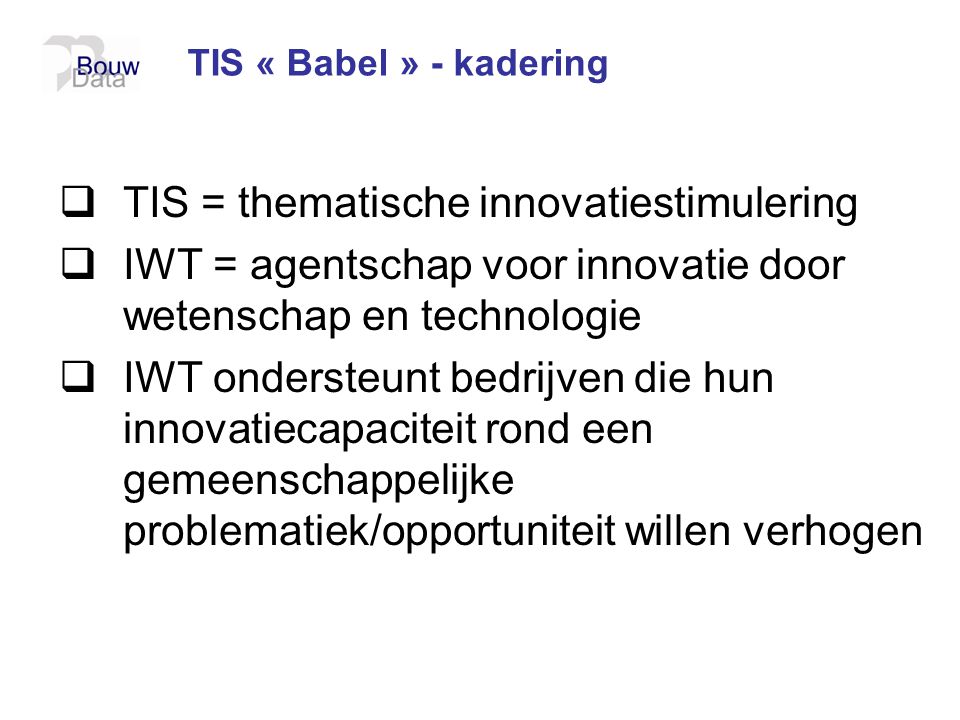 TIS = thematische innovatiestimulering