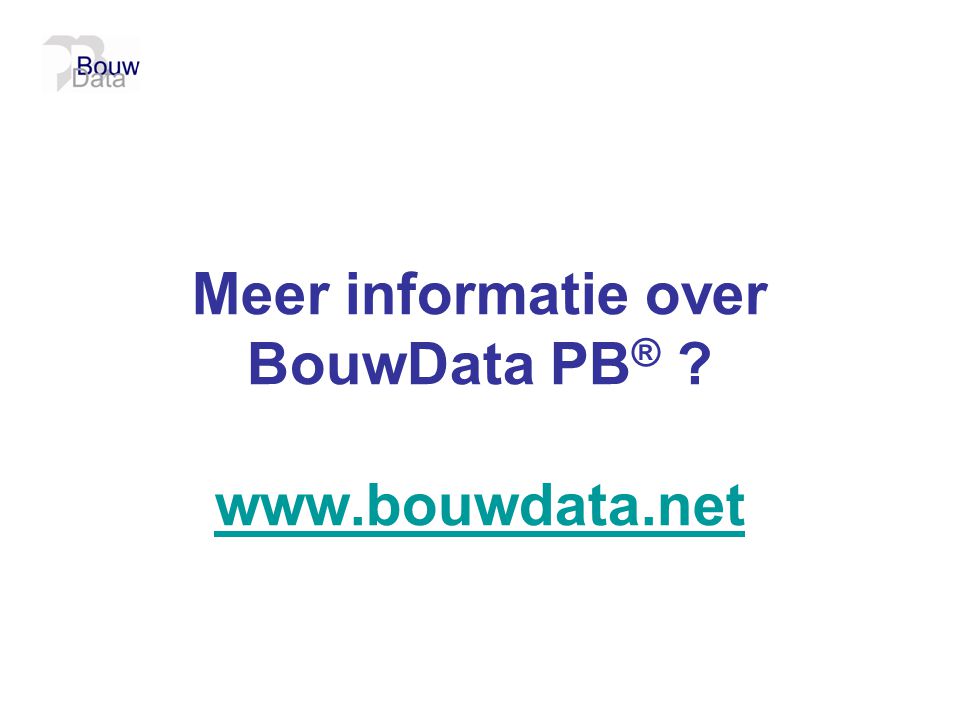 Meer informatie over BouwData PB®