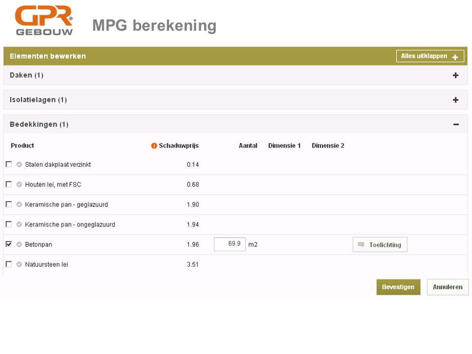 MPG berekening Greenworks is tot stand gekomen na afstemming met Rijksoverheid (Min. BZK) en de rekeninstrumenten GPR Gebouw, Greencalc en Breeam.