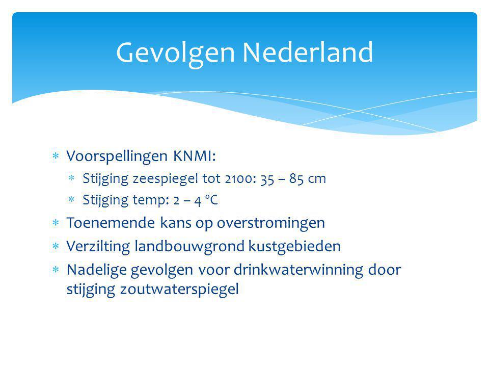 Gevolgen Nederland Voorspellingen KNMI: