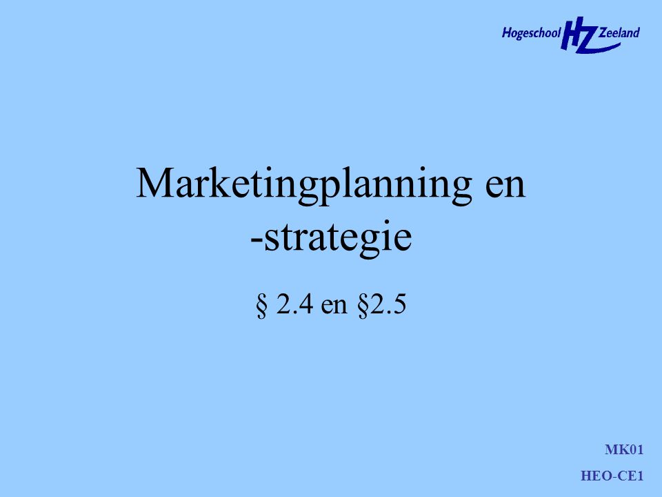 Marketingplanning en -strategie