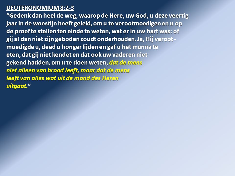 DEUTERONOMIUM 8:2-3