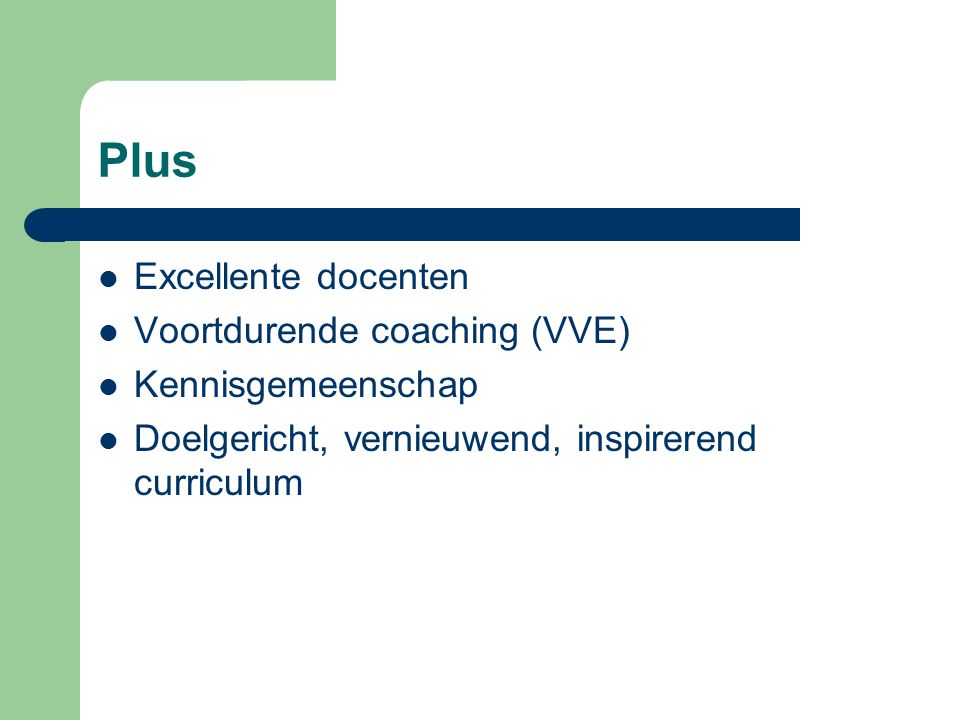 Plus Excellente docenten Voortdurende coaching (VVE) Kennisgemeenschap