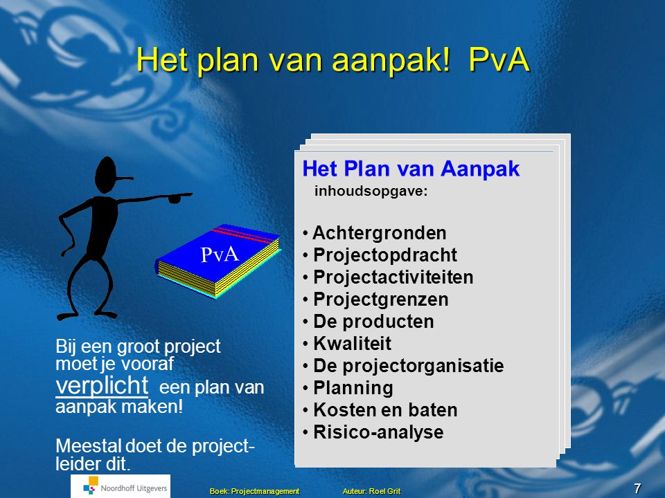 Het plan van aanpak! PvA Het Plan van Aanpak PvA Achtergronden