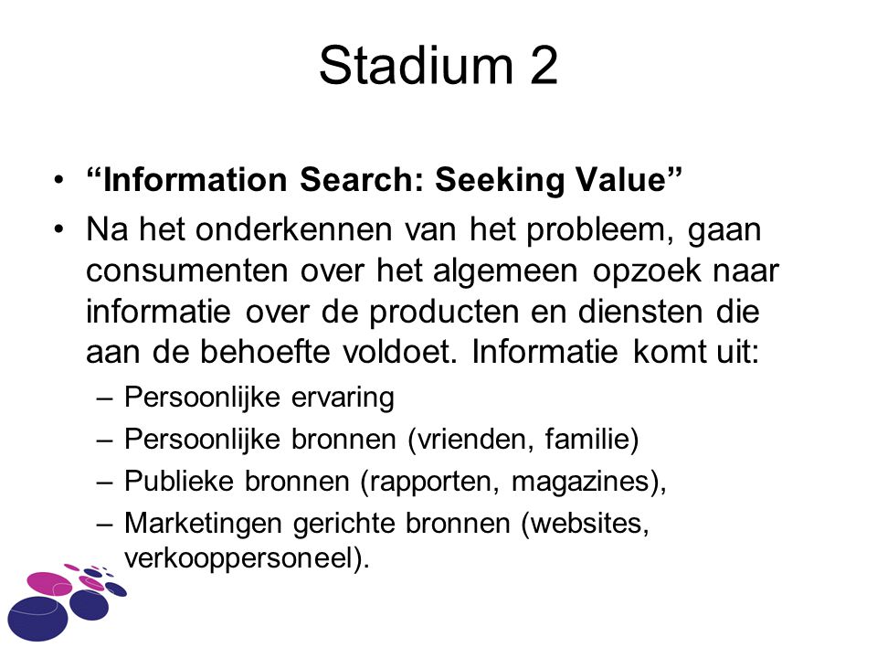 Stadium 2 Information Search: Seeking Value