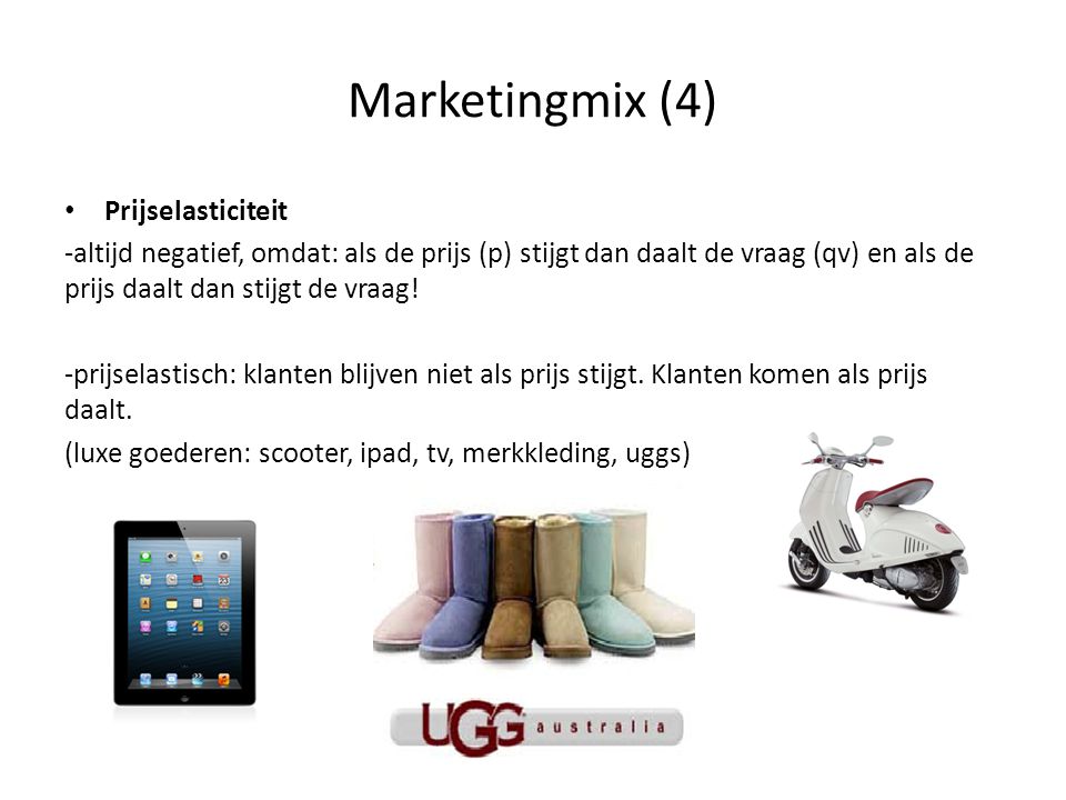 Marketingmix (4) Prijselasticiteit