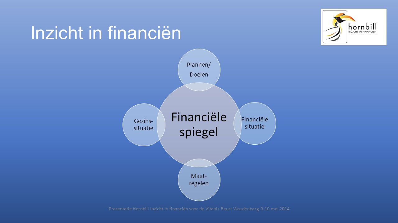 Inzicht in financiën Financiële spiegel Plannen/ Doelen