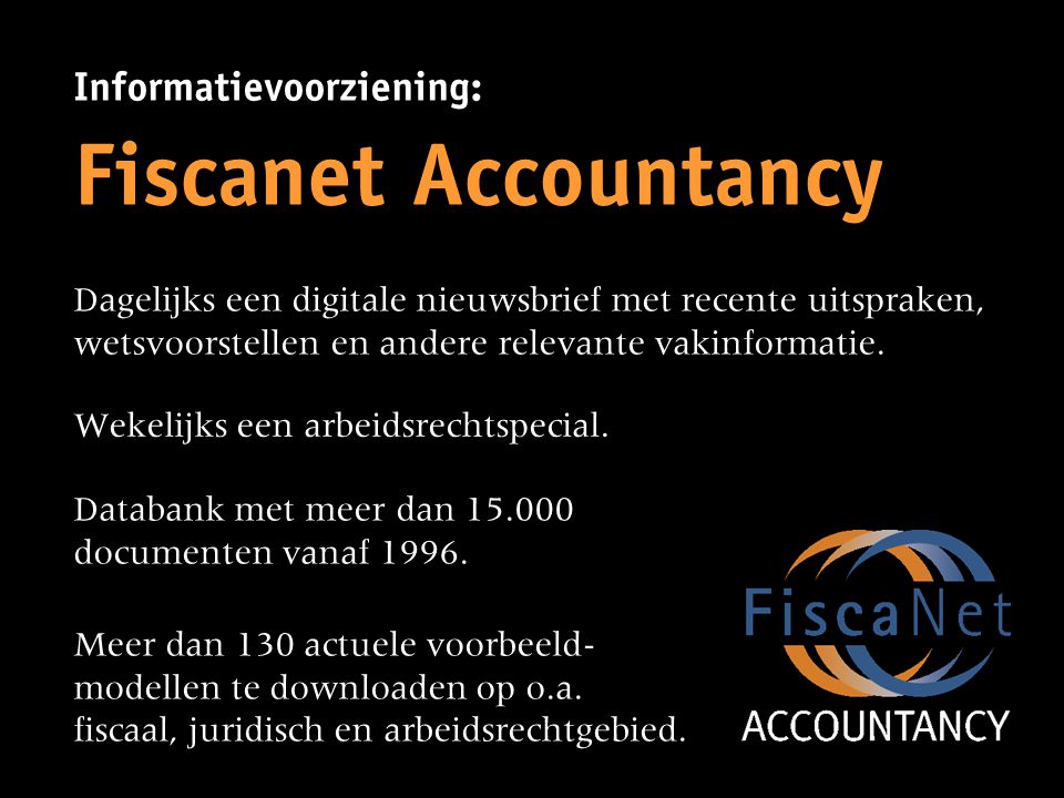 Fiscanet Accountancy Informatievoorziening: