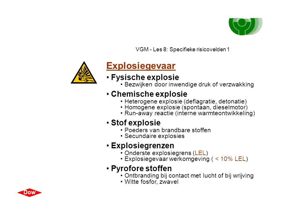 VGM - Les 8: Specifieke risicovelden 1