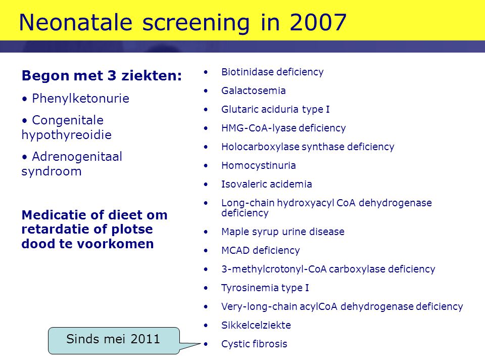 Neonatale screening in 2007