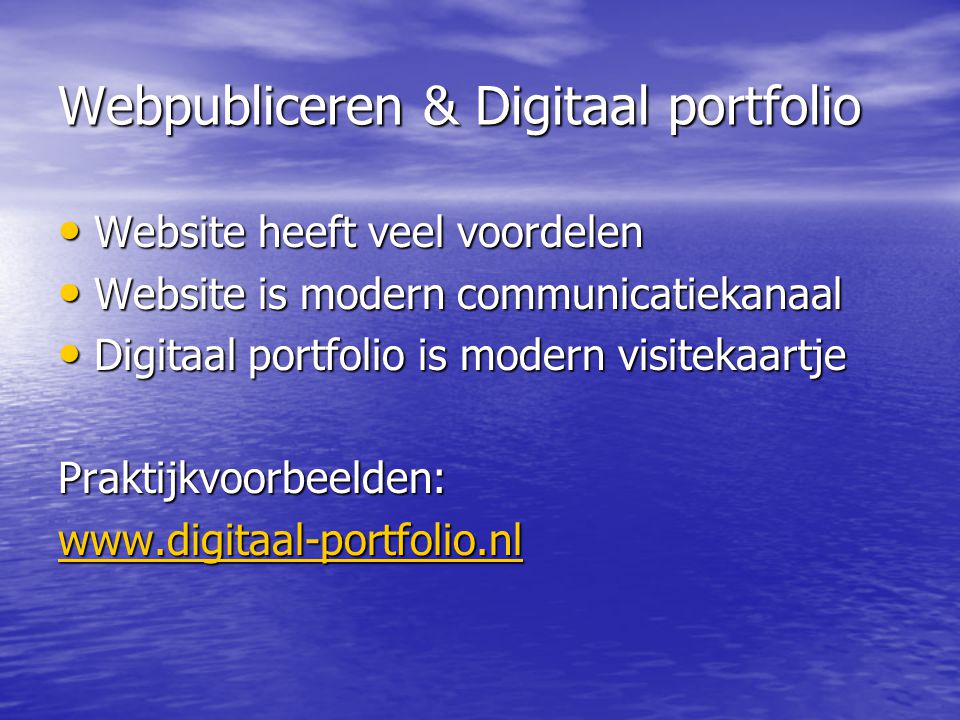 Webpubliceren & Digitaal portfolio