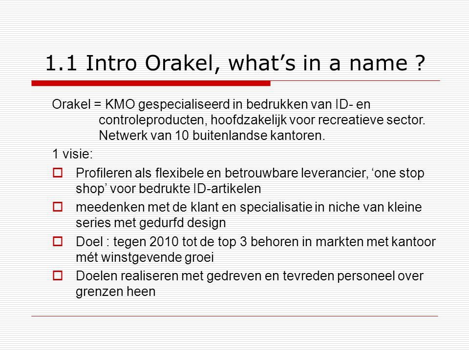 1.1 Intro Orakel, what’s in a name