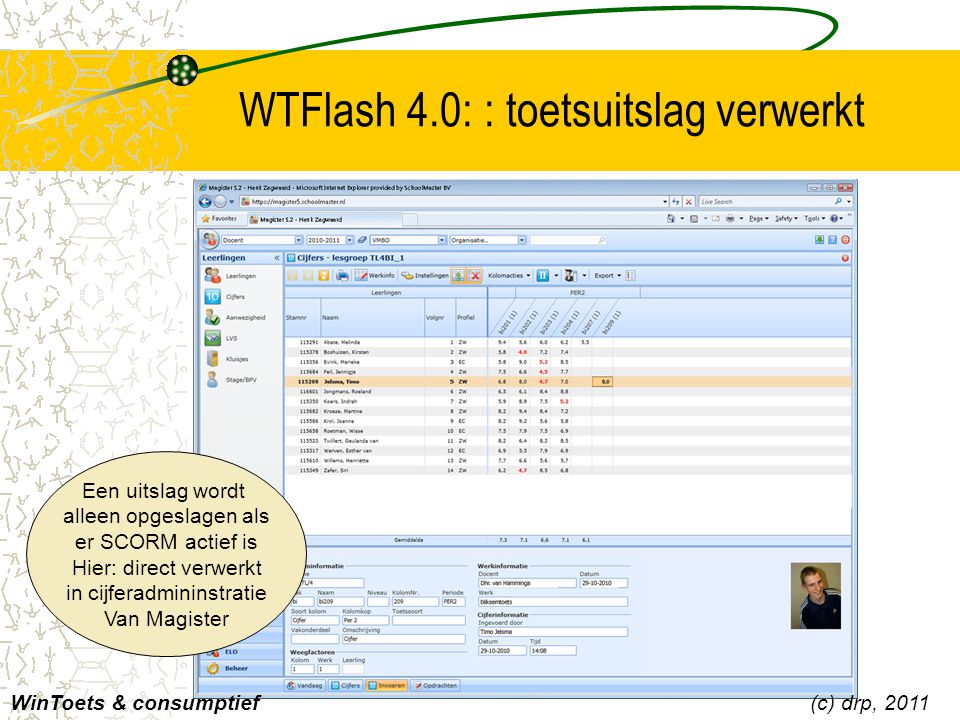 WTFlash 4.0: : toetsuitslag verwerkt