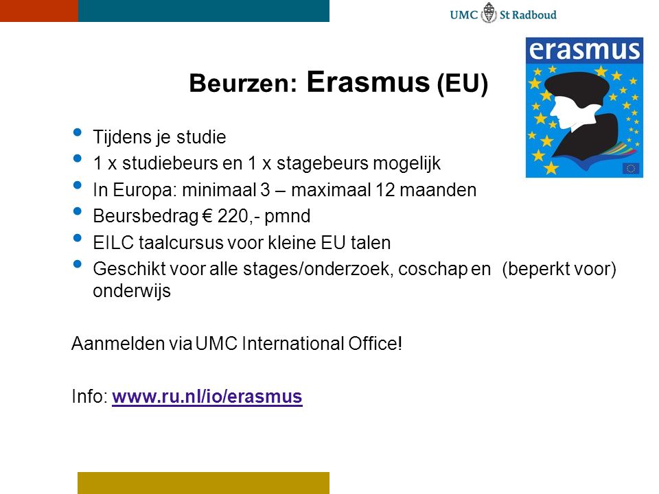 Beurzen: Erasmus (EU) Tijdens je studie