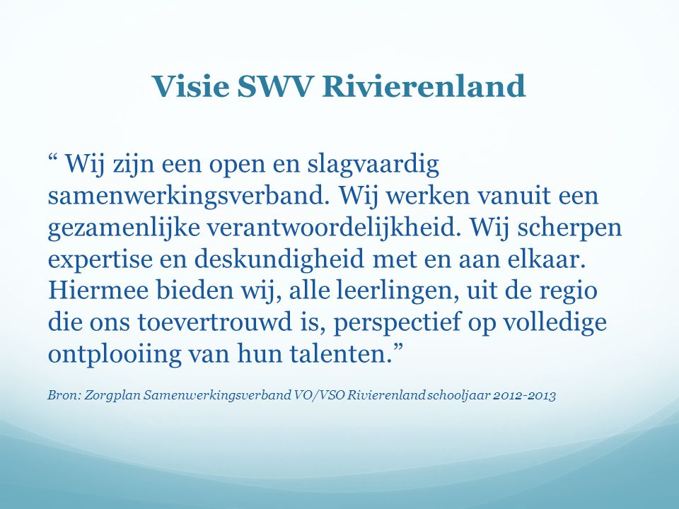 Visie SWV Rivierenland