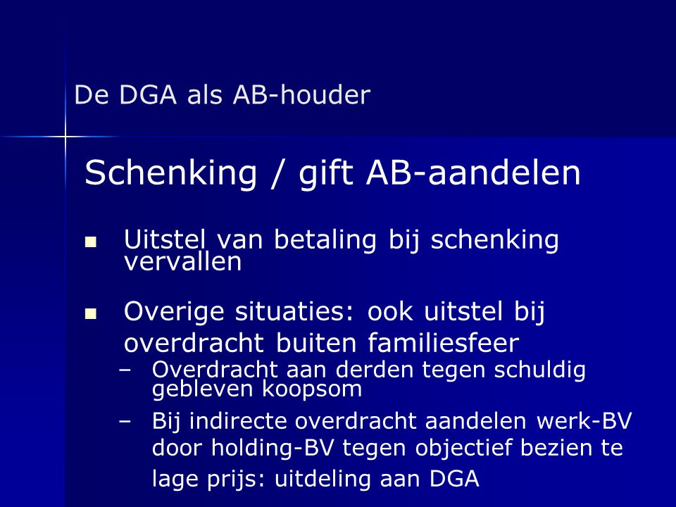 Schenking / gift AB-aandelen