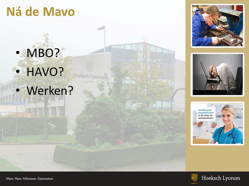 Ná de Mavo MBO HAVO Werken Keuzeonderwijs: