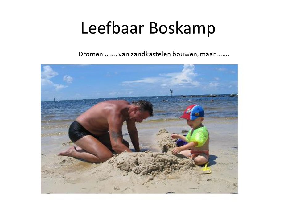 Leefbaar Boskamp Dromen ……. van zandkastelen bouwen, maar …….