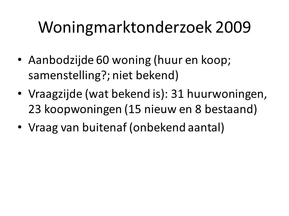 Woningmarktonderzoek 2009