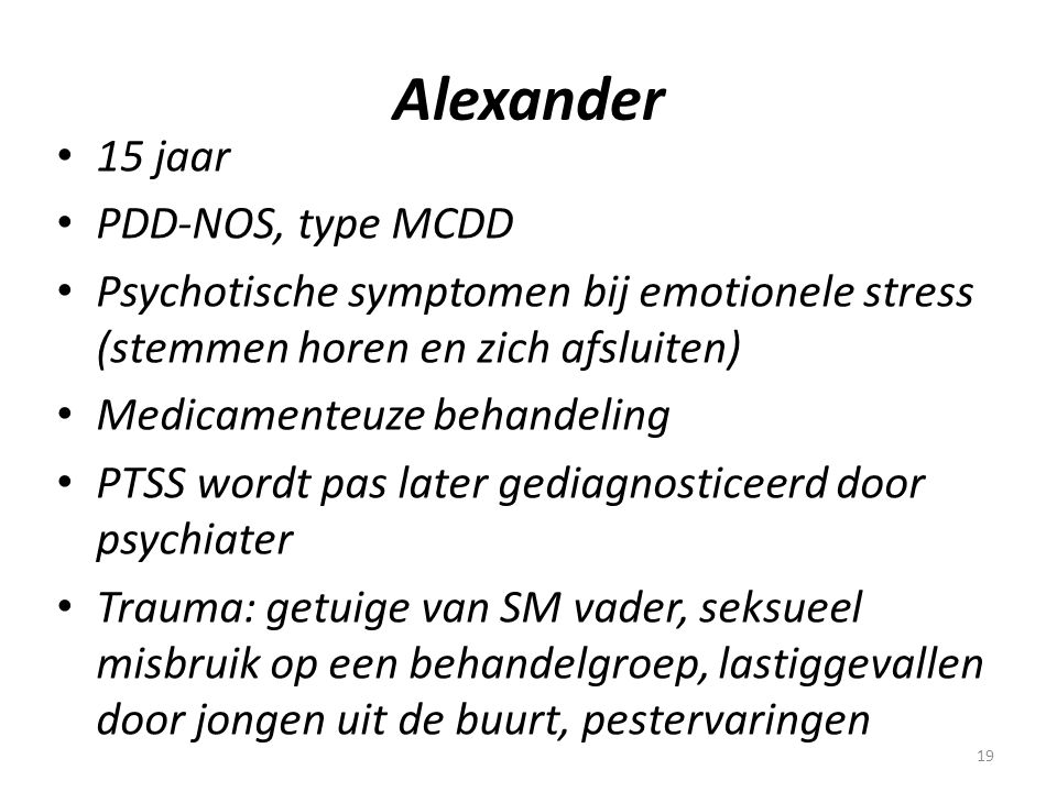 Alexander 15 jaar PDD-NOS, type MCDD