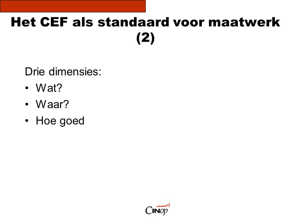 Het CEF als standaard voor maatwerk (2)