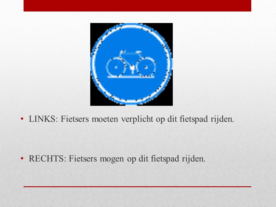 LINKS: Fietsers moeten verplicht op dit fietspad rijden.
