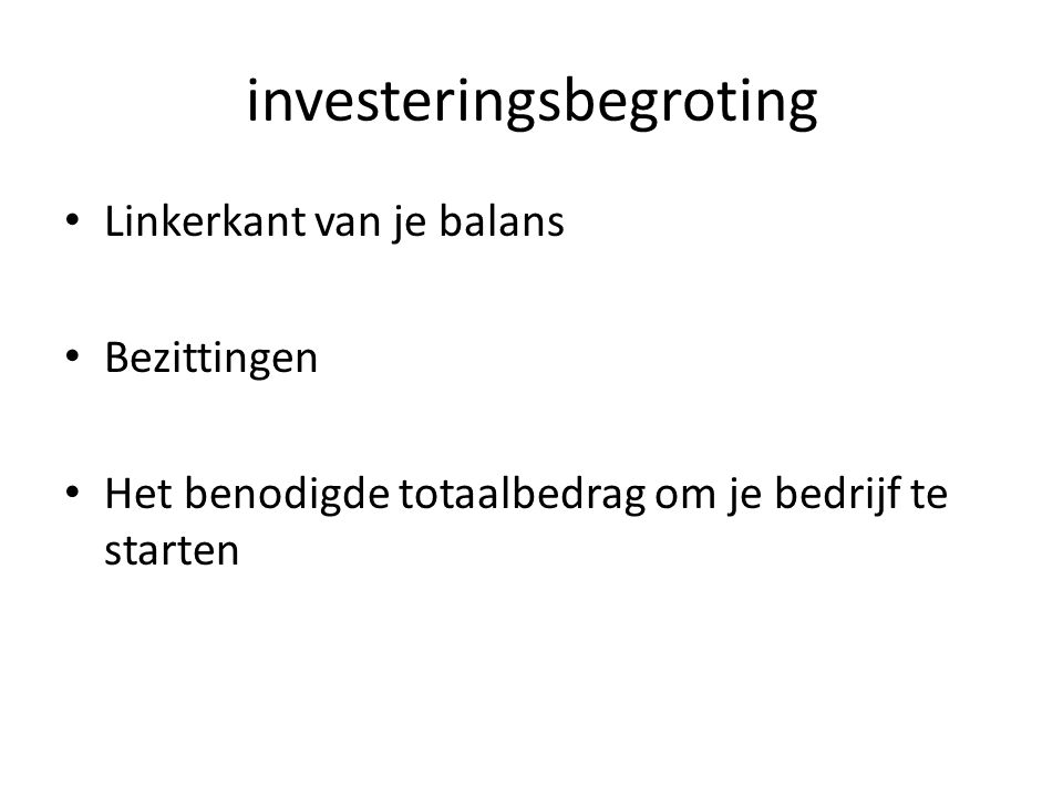 investeringsbegroting