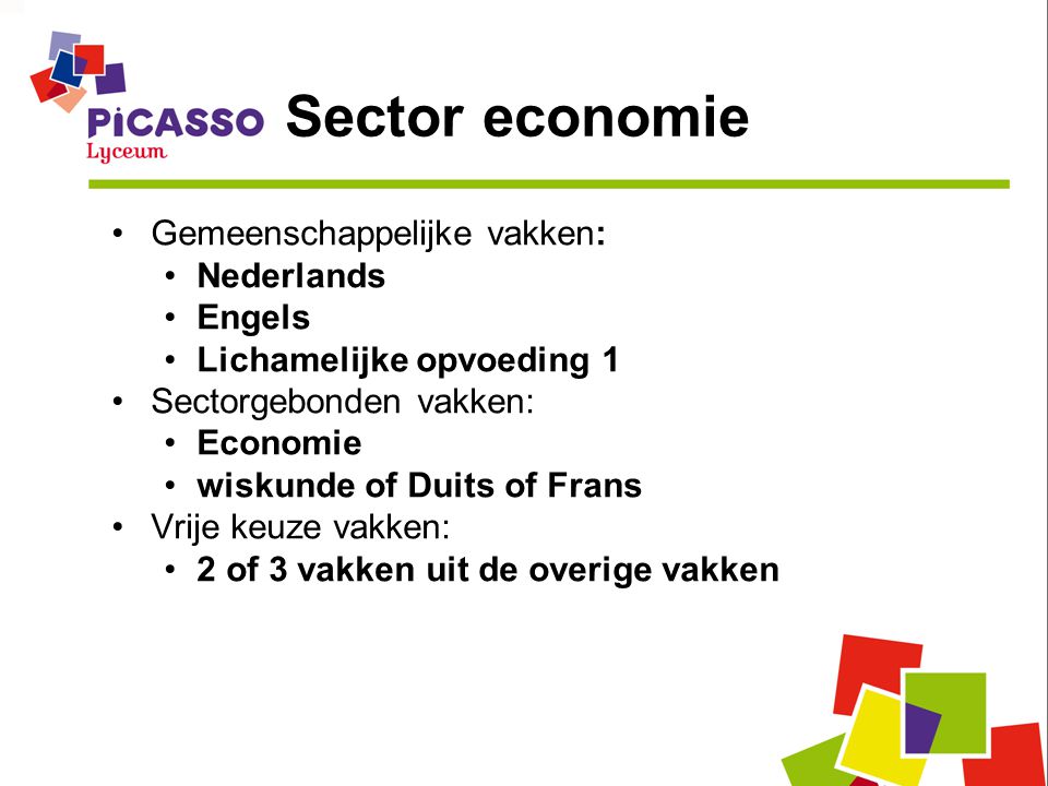 Sector economie Gemeenschappelijke vakken: Nederlands Engels