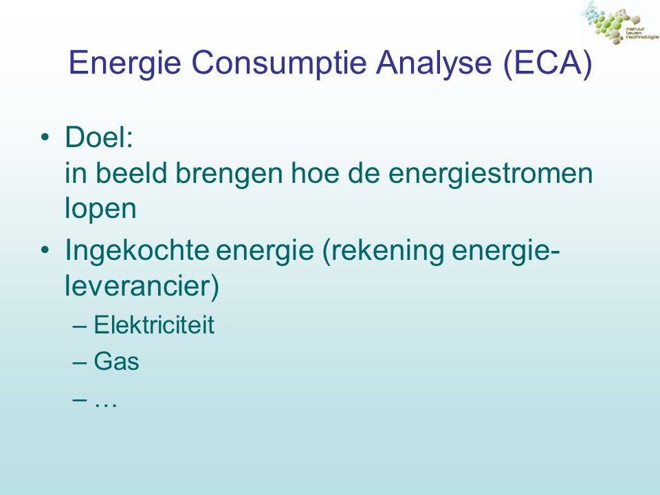Energie Consumptie Analyse (ECA)