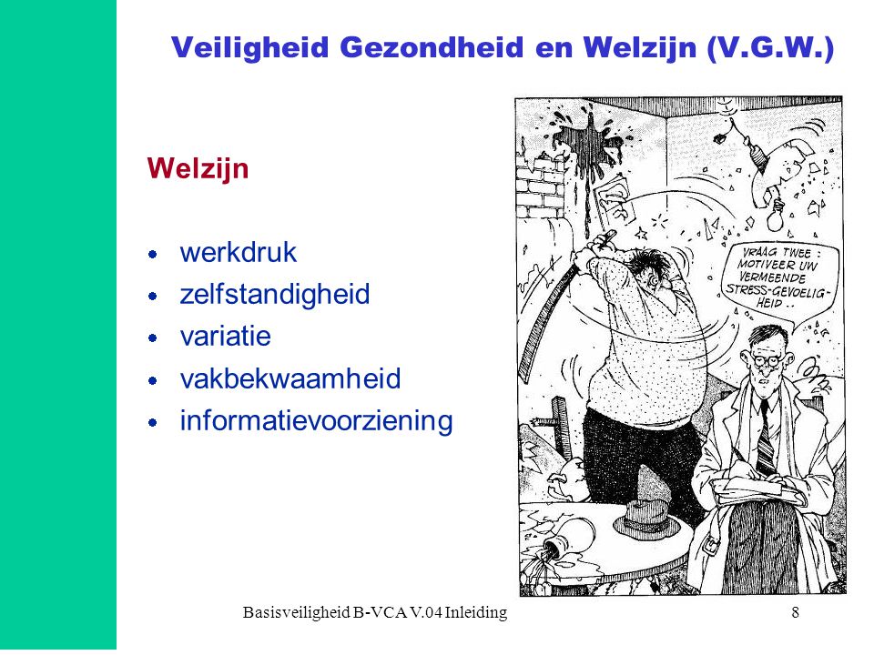 Veiligheid Gezondheid en Welzijn (V.G.W.)
