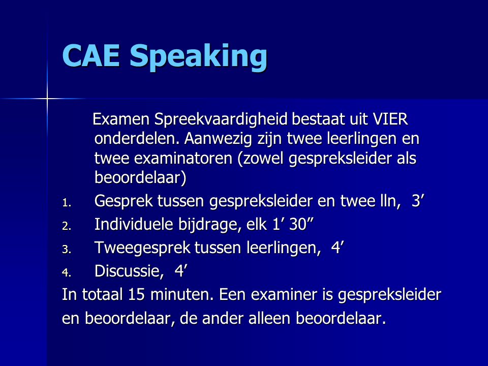 CAE Speaking