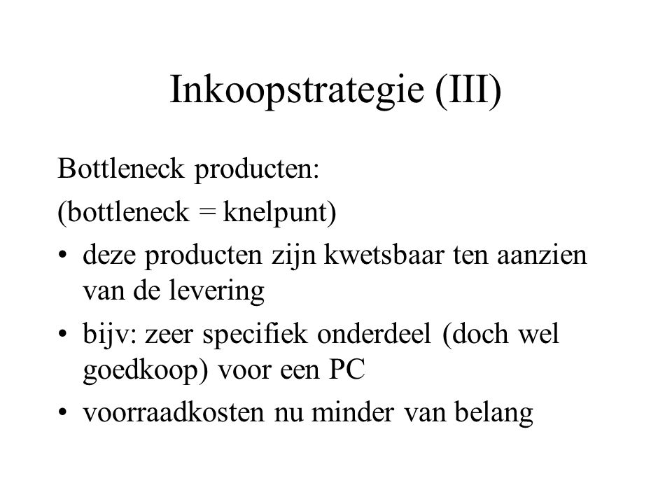 Inkoopstrategie (III)