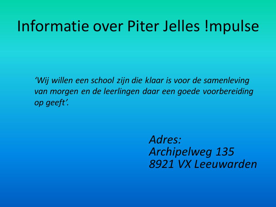 Informatie over Piter Jelles !mpulse
