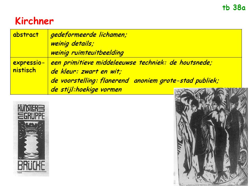 Kirchner tb 38a abstract gedeformeerde lichamen; weinig details;