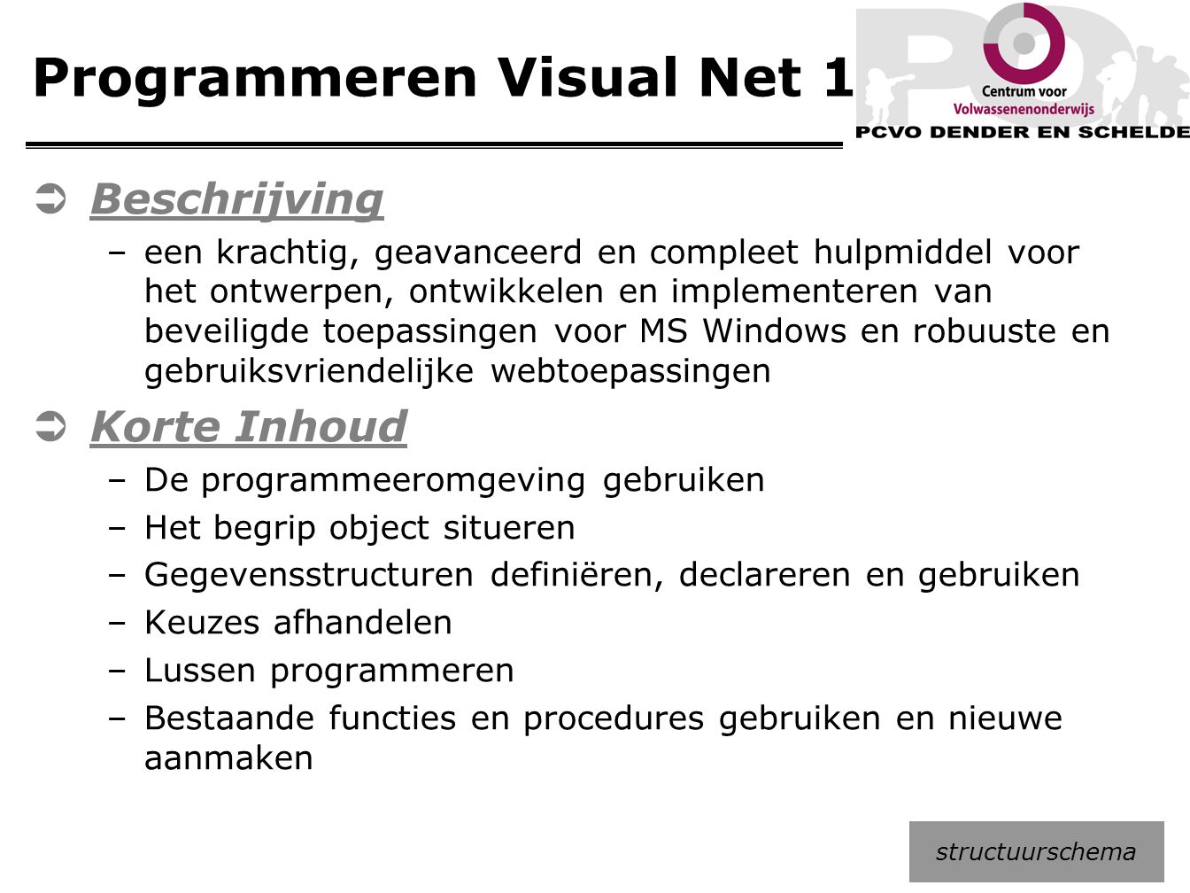 Programmeren Visual Net 1