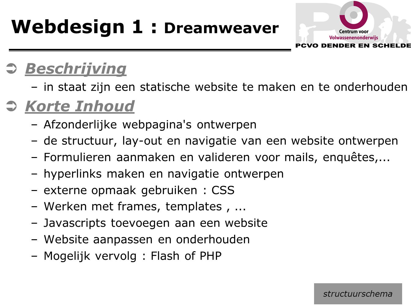 Webdesign 1 : Dreamweaver